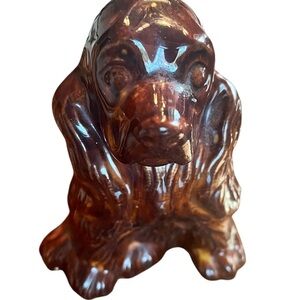 Precious Ceramic Brown Cocker Spaniel Figurine - handmade/EUC - signed “Warren”